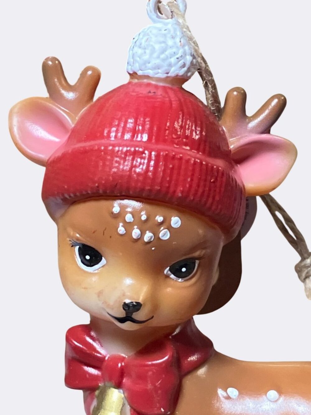 Holiday Time Red Hat Reindeer Ornament For Christmas Tree - Picture 3 of 13